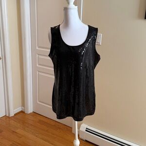 Notations Black Sequin Top